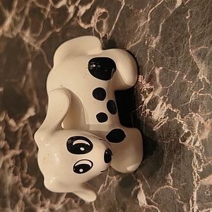 Lego Duplo WHITE PUPPY DOG  w/ BLACK SPOTS Farm Fire House Dalmatian